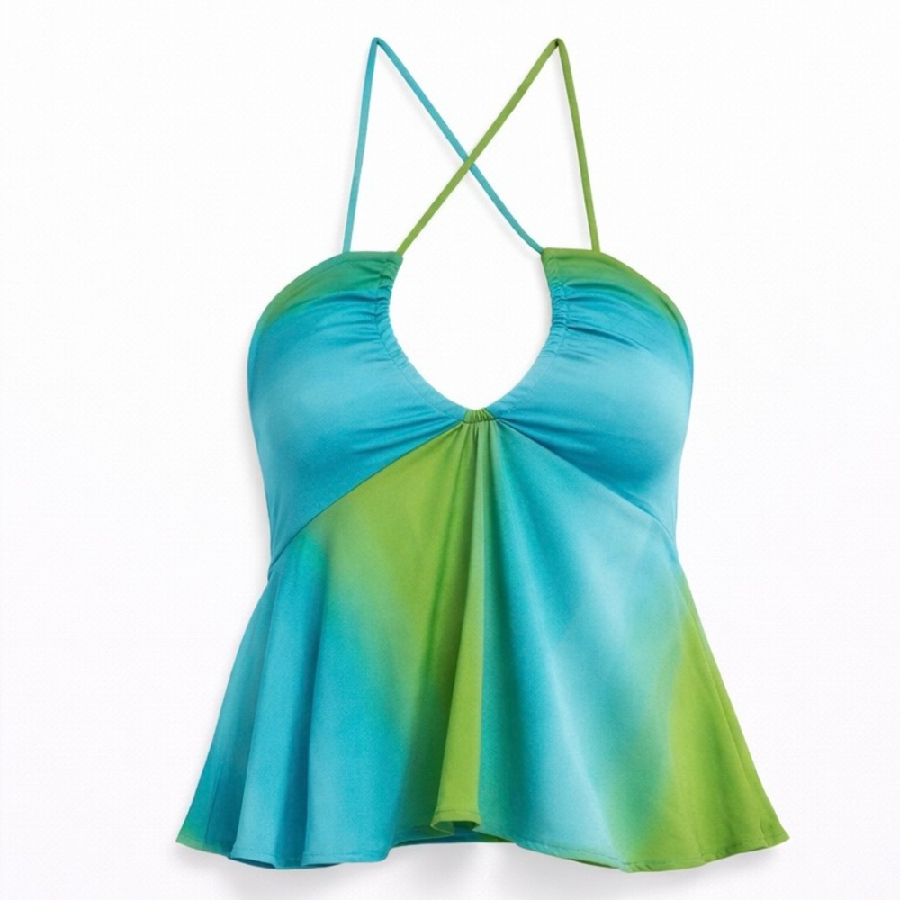💚 NWT! Petal Wrap Halter Top